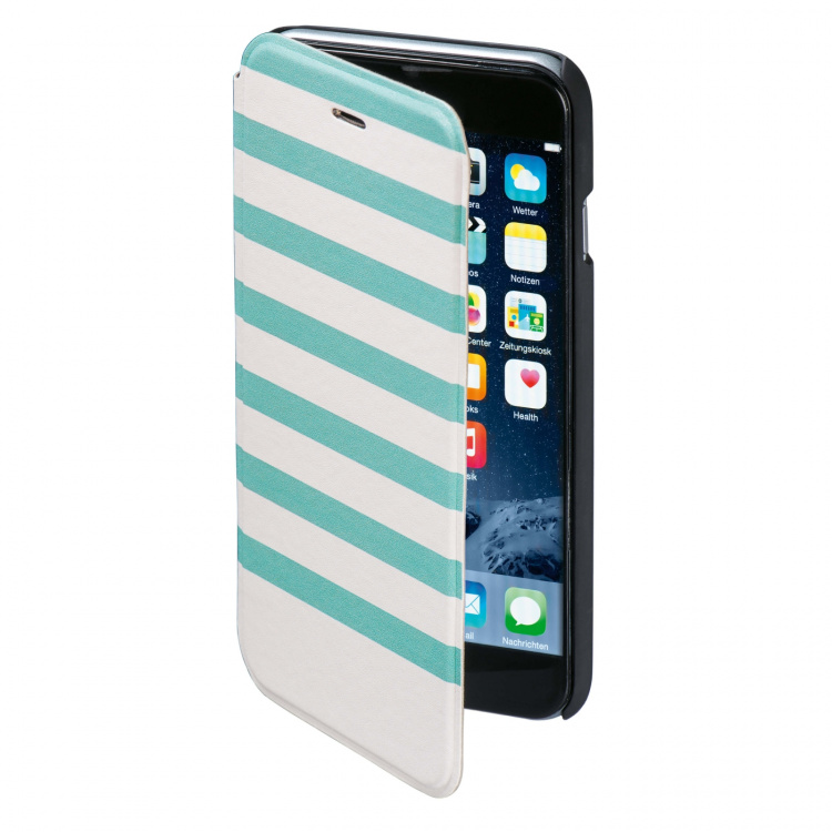 Hama Plånboksväska DesignLine iPhone6/6S Stripe Grön/Vit