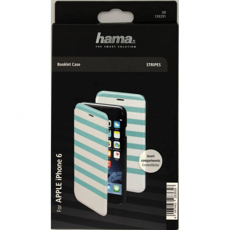 Hama Plånboksväska DesignLine iPhone6/6S Stripe Grön/Vit