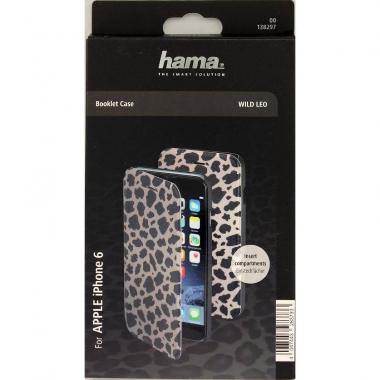 Hama Lommebokveske DesignLine iPhone6/6S Leopard Grå