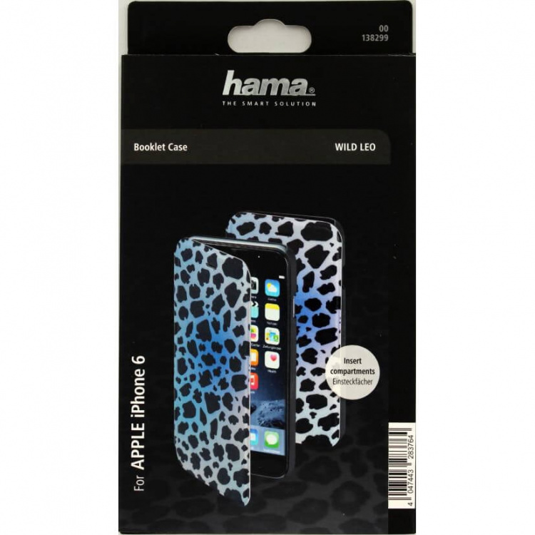 Hama Lommebokveske DesignLine iPhone6/6S Leopard Blå