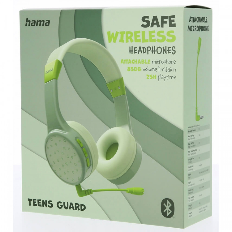 Hama Hodetelefoner Teens Guard On-Ear Trådløs 85dB Grønn