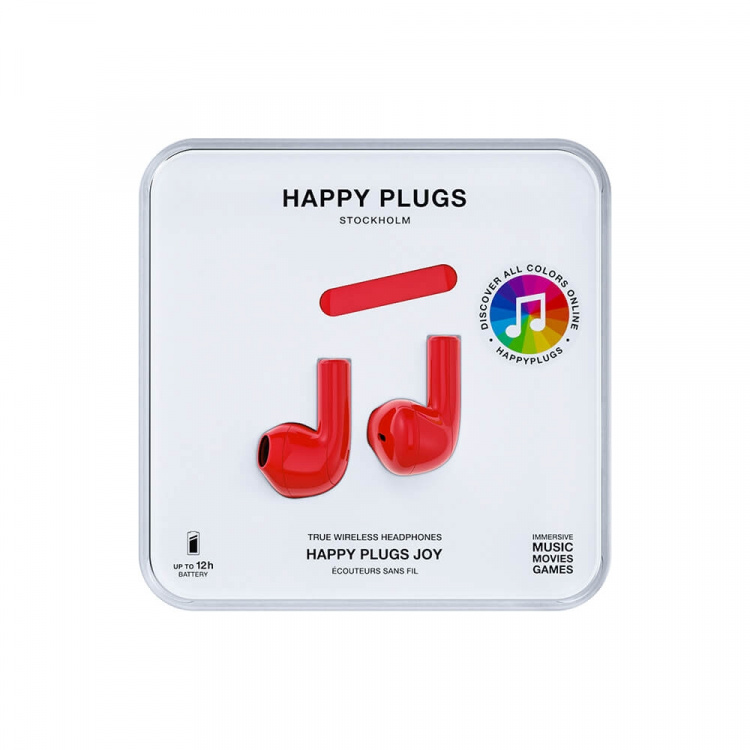 Happy Plugs Joy Hodetelefoner In-Ear TWS Rød
