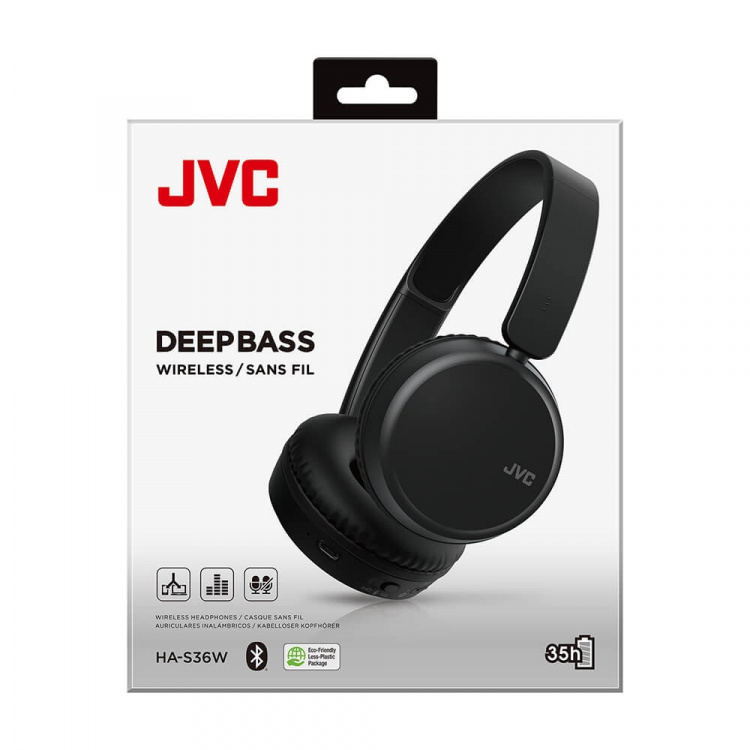 JVC Hodetelefoner On-Ear BT Svart HA-S36W-B-U JVC Hodetelefoner On-Ear BT Svart HA-S36W-B-U