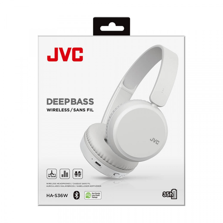 JVC Hodetelefoner On-Ear BT Hvit HA-S36W-B-U JVC Hodetelefoner On-Ear BT Hvit HA-S36W-B-U
