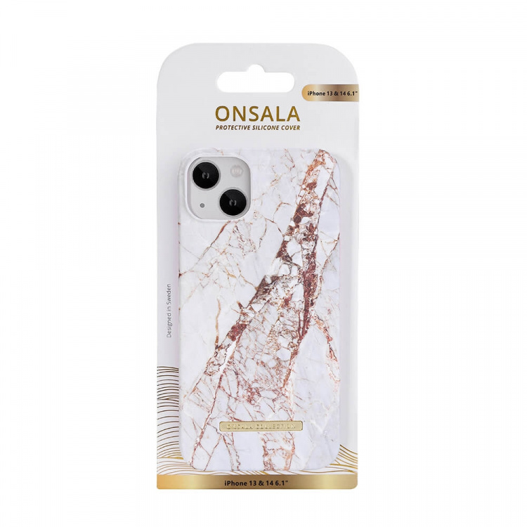 Onsala Mobildeksel White Rhino Marble - iPhone 13/14