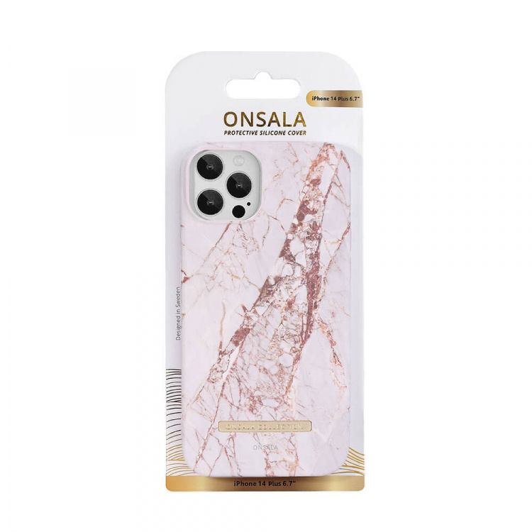 Onsala Mobildeksel White Rino Marble iPhone 14 Plus