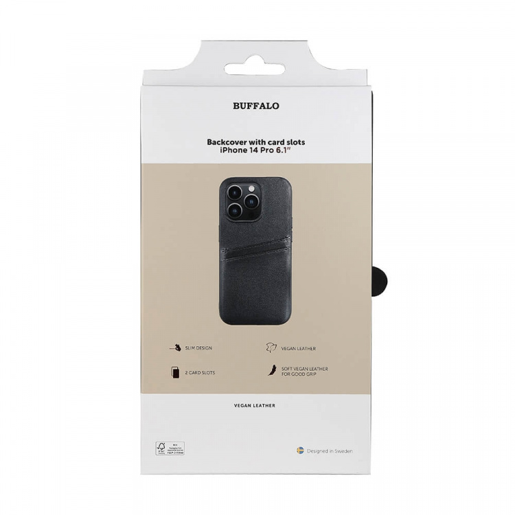 Buffalo Mobildeksel PU Svart - iPhone 14 Pro Buffalo Mobildeksel PU Svart - iPhone 14 Pro