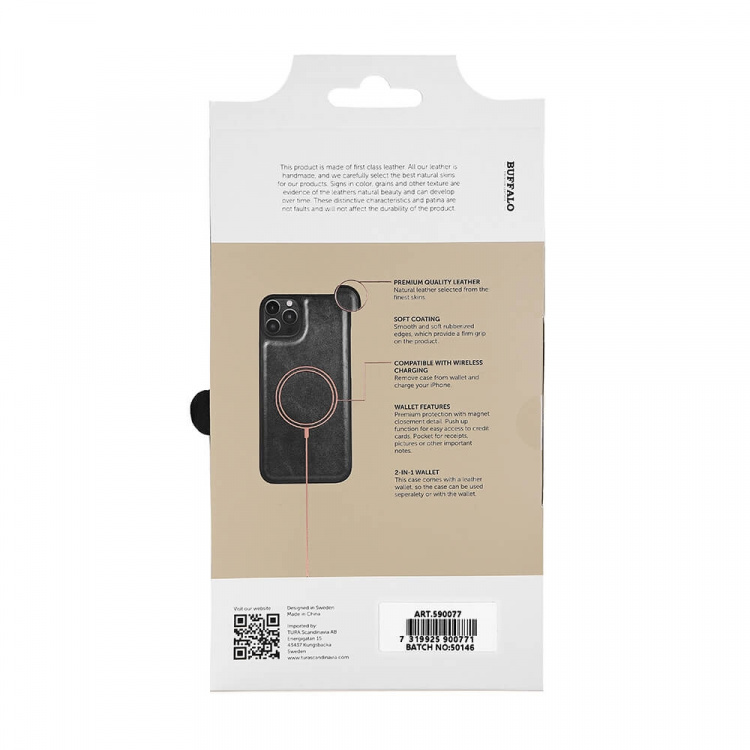 Buffalo Lommebokdeksel Svart iPhone 14 Plus Buffalo Lommebokdeksel Svart iPhone 14 Plus