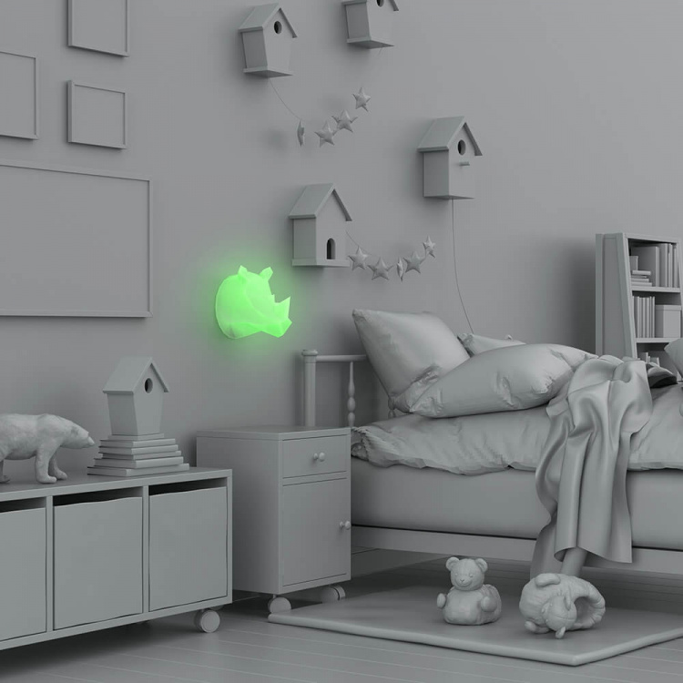 Mobility On Board Vegg Nattlampe Wild Light Rhino Multicolor