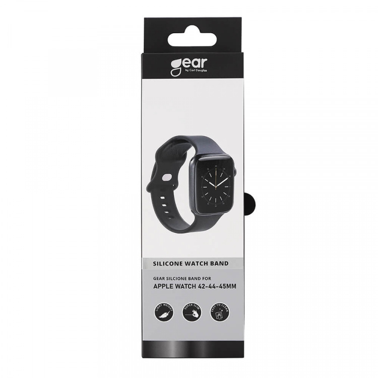 Gear Klokkearmbånd Silikon Apple Watch 42/44/45mm Svart