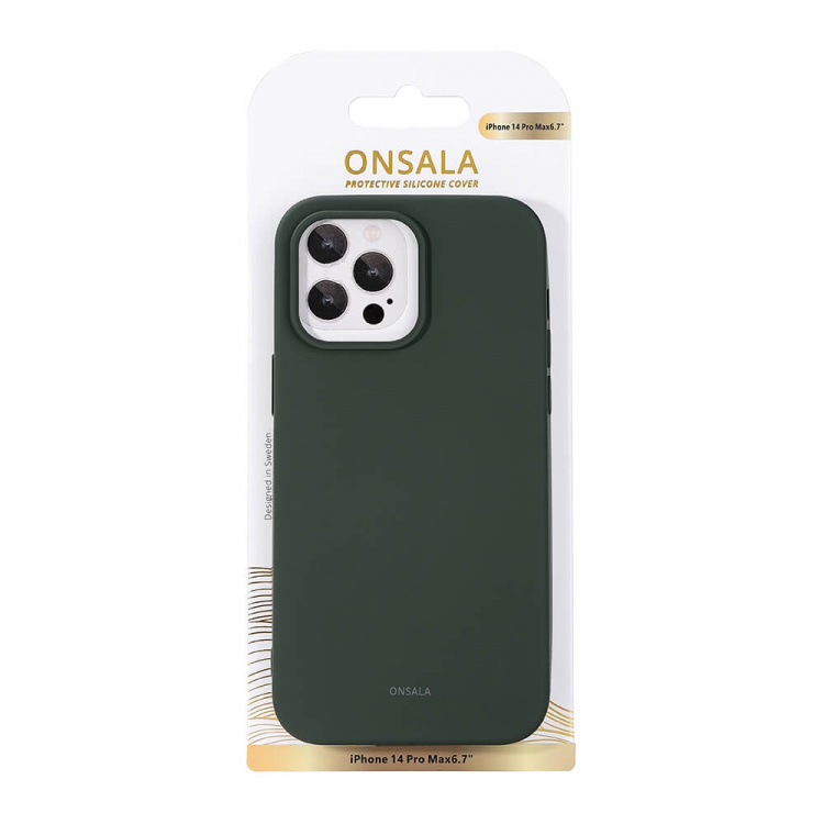 Onsala Mobildeksel Silikon Olive Green - iPhone 14 Pro Max