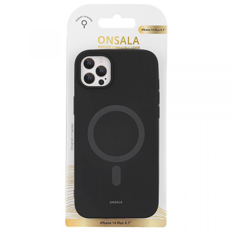 Onsala Mobildeksel Silikon MagSeries Black - iPhone 14 Plus