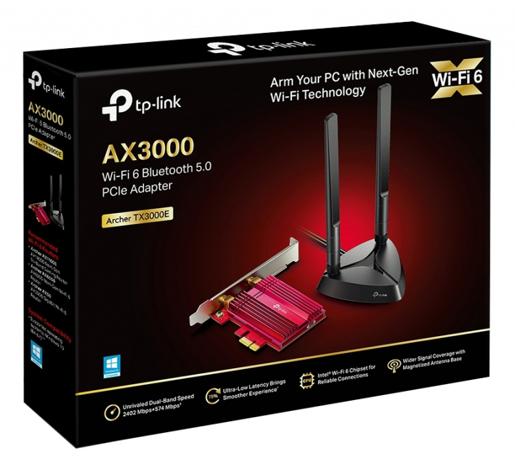 tplink Archer TX3000E, Wi-Fi 6 Bluetooth 5.0 PCIe-adapter