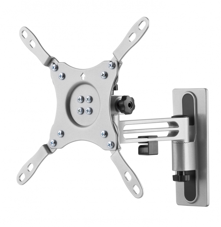 DELTACO OFFICE TV/monitor-veggfeste for campingvogn/bobil, aluminium, svingbart, vippbart, låsbart, 13