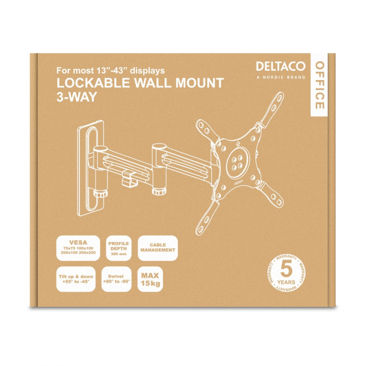 DELTACO lockable 3-way Monitor Mount, 13 DELTACO lockable 3-way Monitor Mount, 13