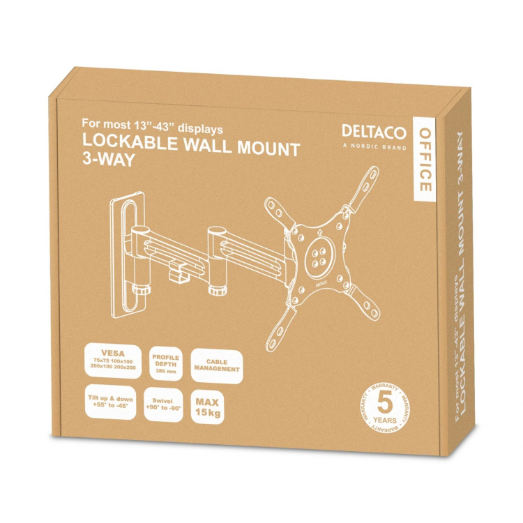 DELTACO lockable 3-way Monitor Mount, 13 DELTACO lockable 3-way Monitor Mount, 13