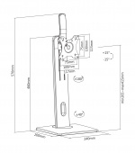 DELTACO OFFICE Høydejusterbart bordstativ for skjerm, m. tilt og sving