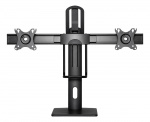 DELTACO OFFICE Høydejusterbart bordstativ for 2 skjermer, svart