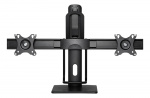 DELTACO OFFICE Høydejusterbart bordstativ for 2 skjermer, svart