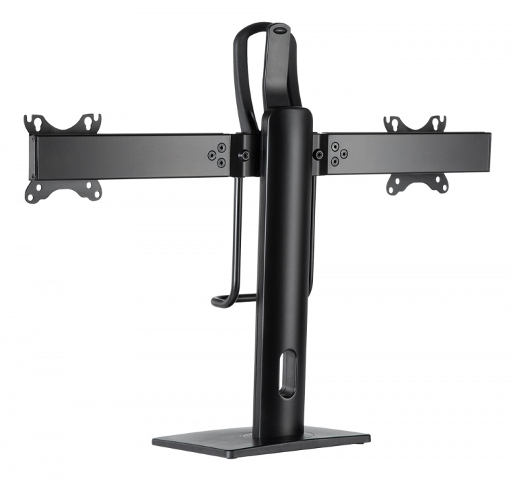 DELTACO OFFICE Høydejusterbart bordstativ for 2 skjermer, svart