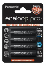Eneloop Pro Batterier 4xAA 2500mAh BK-3HCDE/4BE