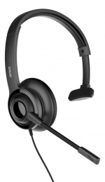 DELTACO Office USB mono headset, volumkontroll, brusreducerande mikrofon, svart