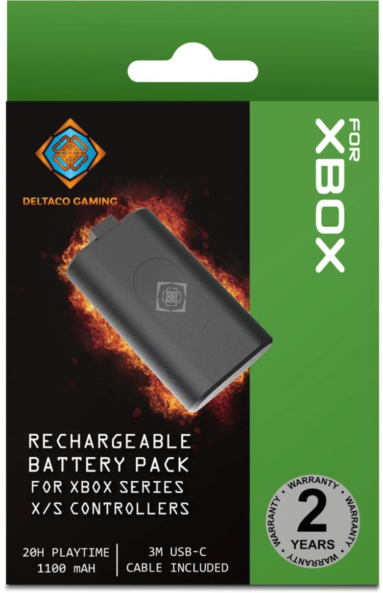 DELTACO GAMING Xbox Series X oppladbar 1100mAh batteripakke for håndholdt kontroller