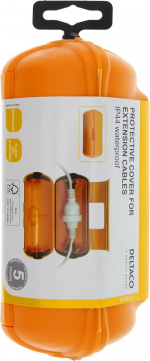 DELTACO Beskyttelsesboks for skjøteledninger, vanntett IP44, oransje