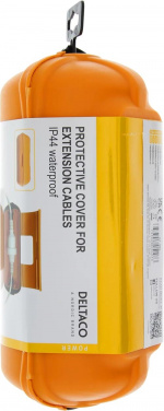 DELTACO Beskyttelsesboks for skjøteledninger, vanntett IP44, oransje