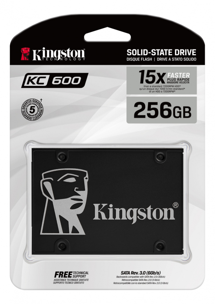 Kingston KC600 SATA SSD-pakke, 256 GB, 2,5 Kingston KC600 SATA SSD-pakke, 256 GB, 2,5