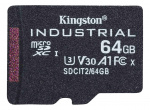 Kingston 64 GB microSDXC Industrial C10 A1 pSLC-kort uten adapter