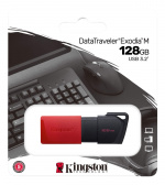 Kingston DataTraveler Exodia M USB-minnepinne, 128 GB, USB 3.2 Gen 1, svart/rød