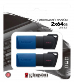 Kingston DataTraveler Exodia M USB-minnepinne, 64 GB, 2-pk