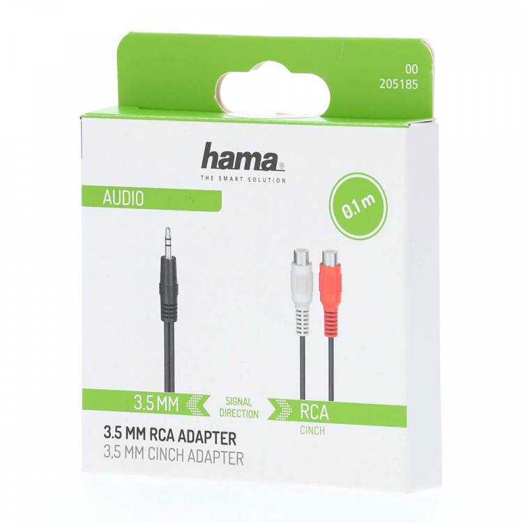 Hama Adapter Audio 2x RCA-uttak til 3.5 Jackkontakt