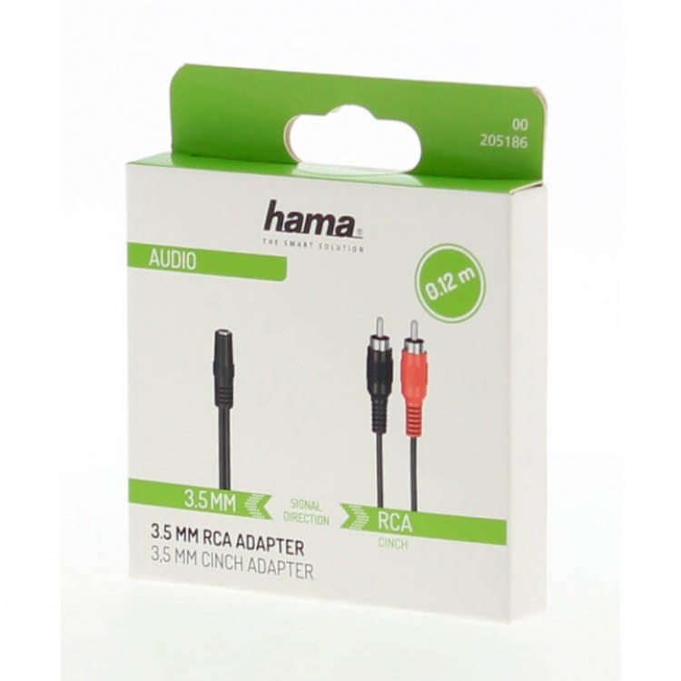 Hama Adapter Audio 2x RCA til 3.5 Stereo