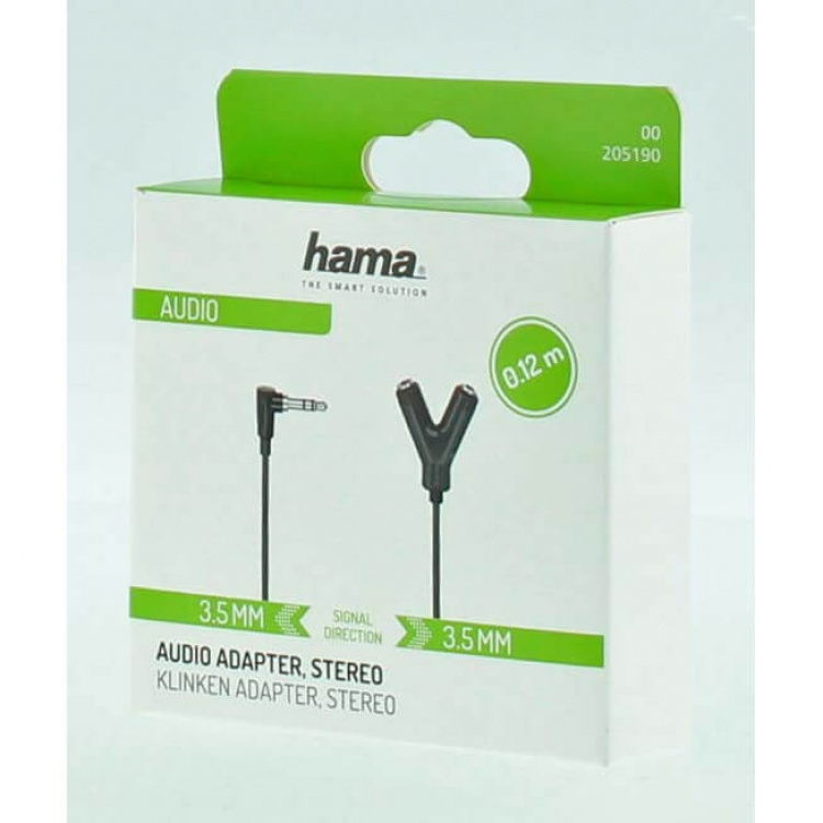 Hama Adapter Audio 3.5 Kontakt til 2x 3.5 Uttak