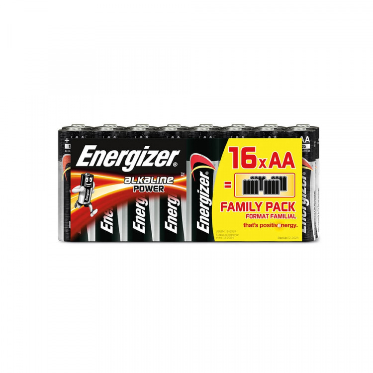Energizer AA/LR6 Alkaline Power Batteri 16-pakning