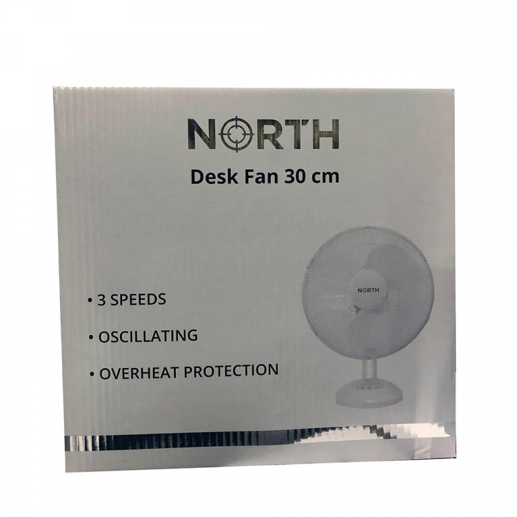 NORTH Fläkt Bordsfläkt 30cm Plast Vit