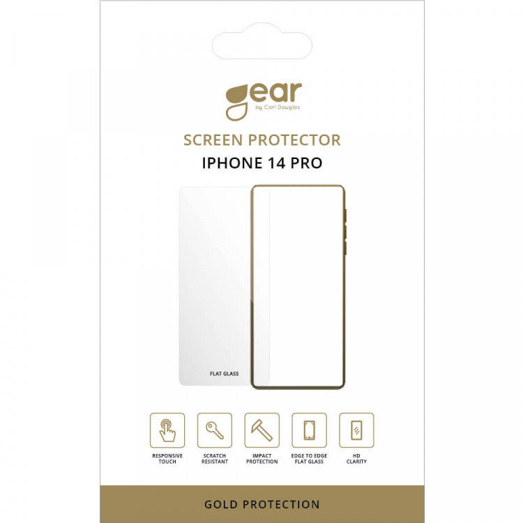 Gear Skjermbeskytter 2.5D Gold Case Friendly - iPhone 14 Pro