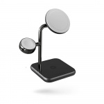 Zens Trådløs Lader 4-i-1 Magnetisk + Ur Svart