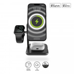 Zens Trådløs Lader 4-i-1 Magnetisk + Ur Svart