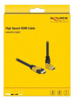 DeLOCK High Speed HDMI kabel hane rak til hane 90° uppåtvinklad 48 Gbps 8K 60 Hz 2m, svart