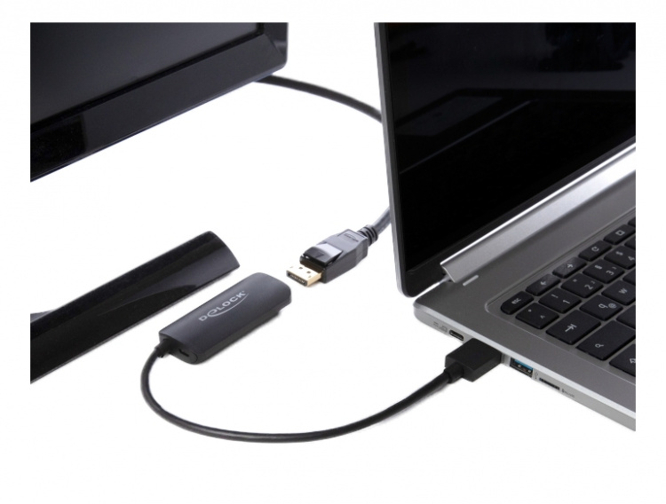 DeLOCK Adapter HDMI-A hann til DisplayPort hunn 4K 60 Hz