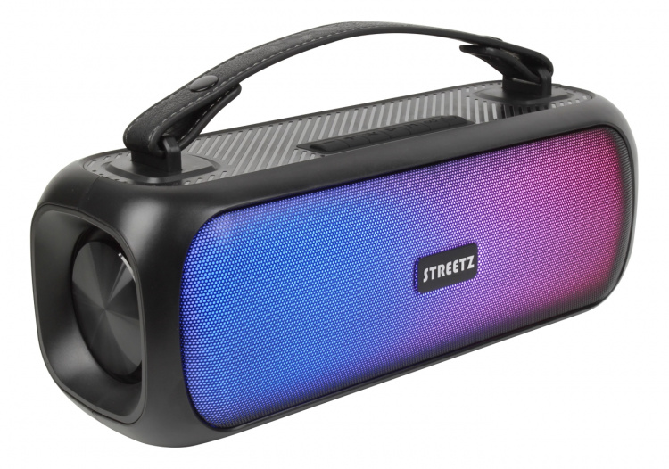 Streetz B200 Boombox 2x 7,5 W, IPX5, AUX, USB flash, LED, svart Streetz B200 Boombox 2x 7,5 W, IPX5, AUX, USB flash, LED, svart