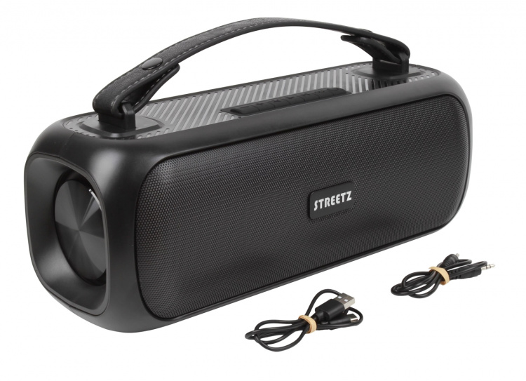Streetz B200 Boombox 2x 7,5 W, IPX5, AUX, USB flash, LED, svart Streetz B200 Boombox 2x 7,5 W, IPX5, AUX, USB flash, LED, svart
