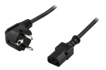 DELTACO apparatkabel, CEE 7/7 - IEC C13, 2m, LSZH, Svart