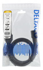 DELTACO Skjøteledning IEC C15, IEC C14, 1m, svart