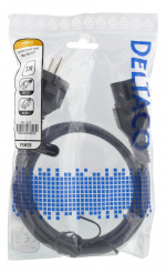 DELTACO Strømledning CEE7/7 - IEC C15, 1m, svart