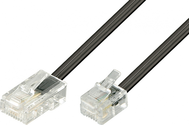 DELTACO modulkabel, 8P4C(RJ45) til 6P4C(RJ11),3m,svart