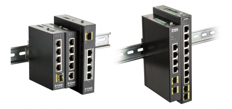 dlink 4-port Gigabit Industrial Switch inkludert 2 x 100/1000M SFP